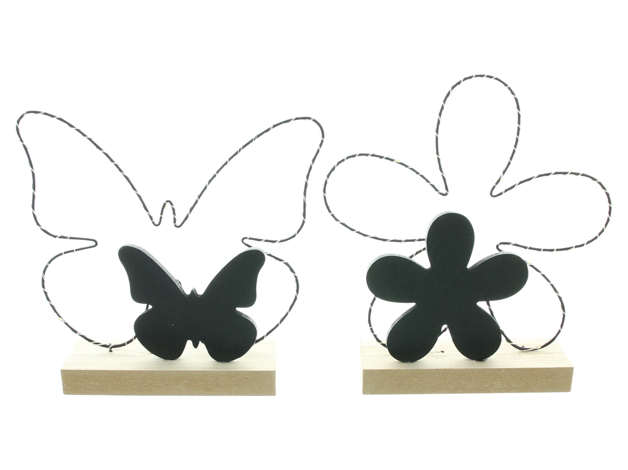 LED-Deko "Schmetterling &amp; Blume", 2er Set  im Frank Flechtwaren Online Shop für Ostern kaufen