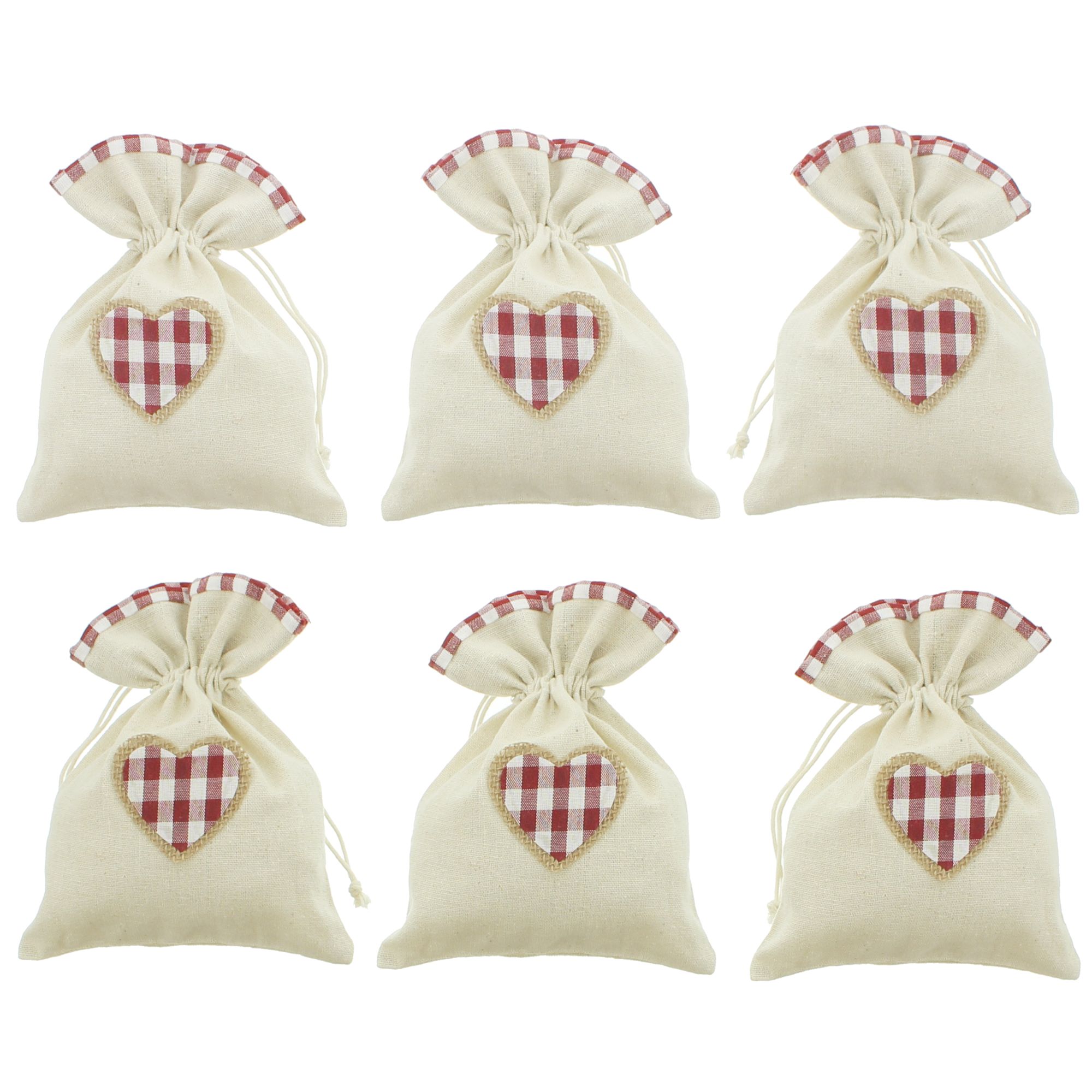 Geschenkbeutel "Landhaus", 6er Set  im Frank Flechtwaren Online Shop für Weihnachten kaufen