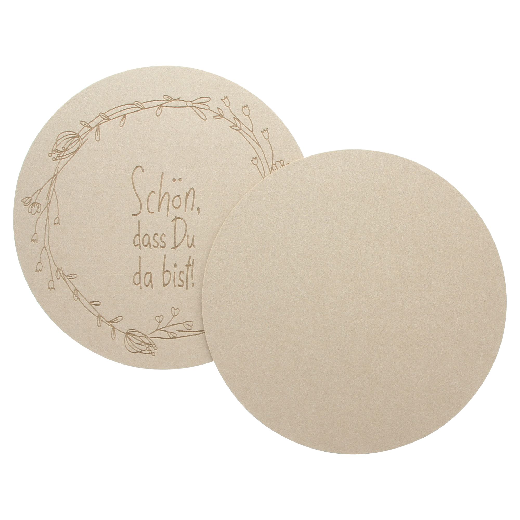 Platzmatte "Schön, dass Du da bist", 2er Set  im Frank Flechtwaren Online Shop für Herbst kaufen