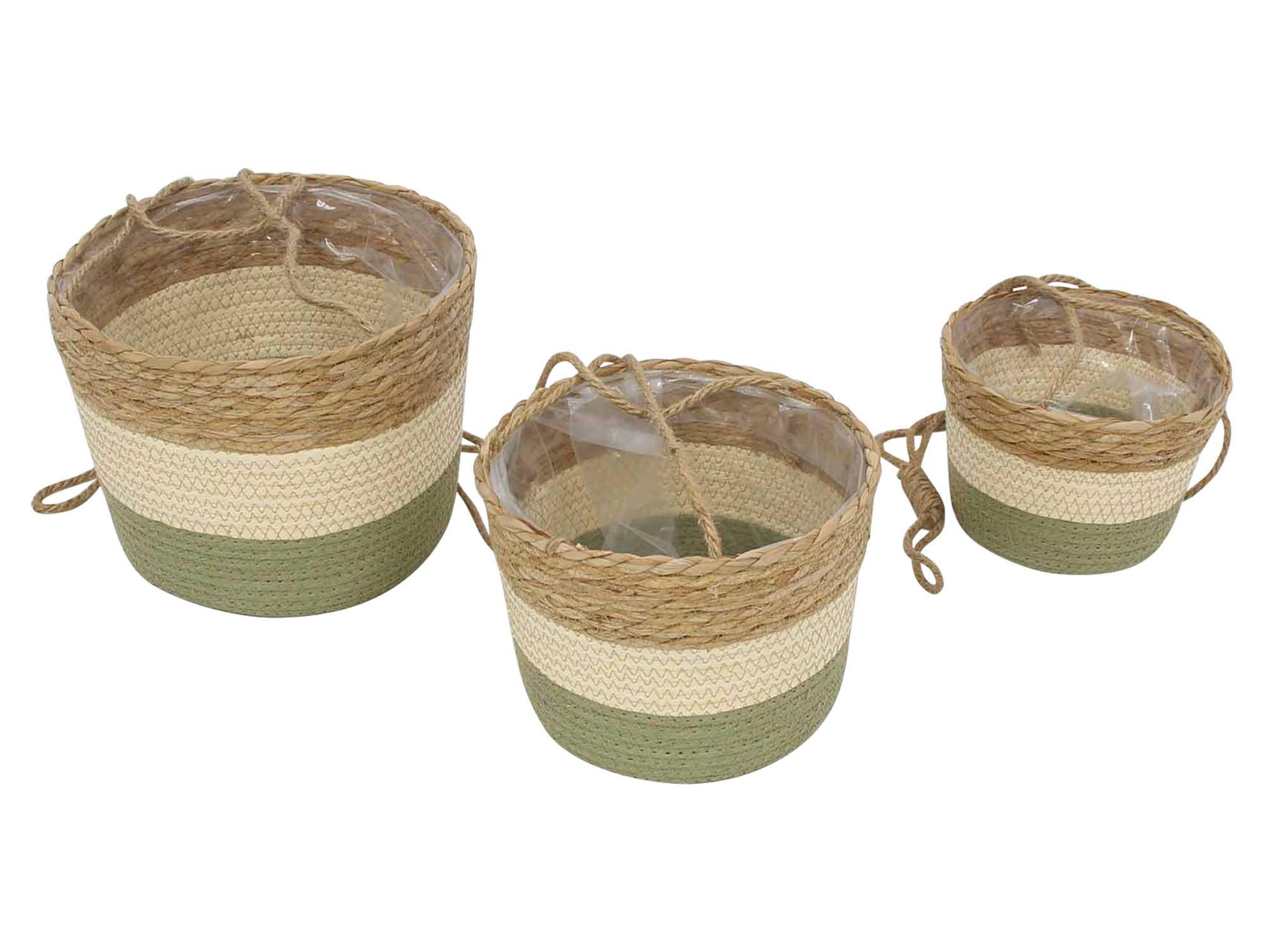 Pflanzampel "Naturfarben", 3er Set  im Frank Flechtwaren Online Shop für Pflanzampeln kaufen