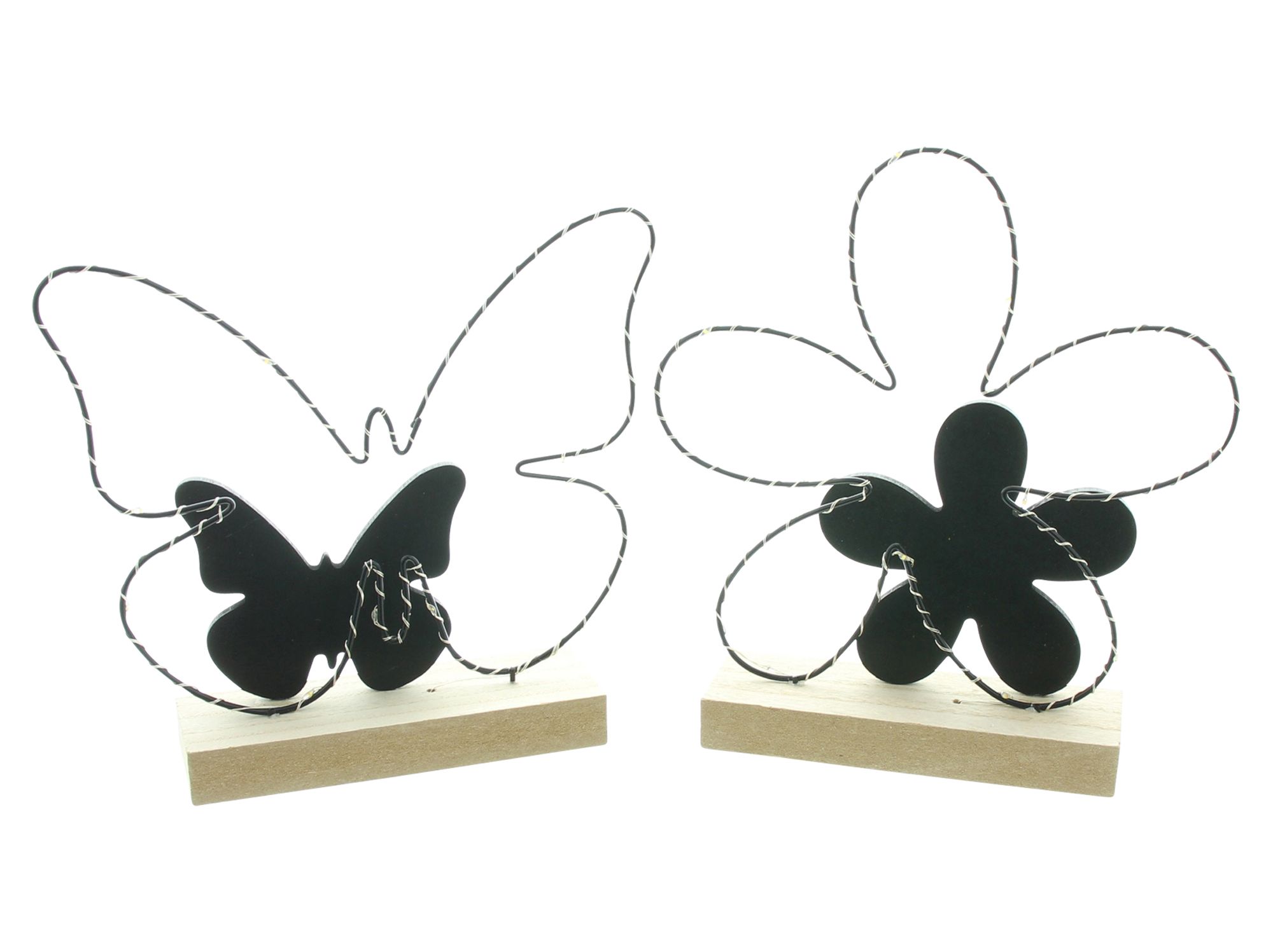LED-Deko "Schmetterling &amp; Blume", 2er Set  im Frank Flechtwaren Online Shop für Ostern kaufen