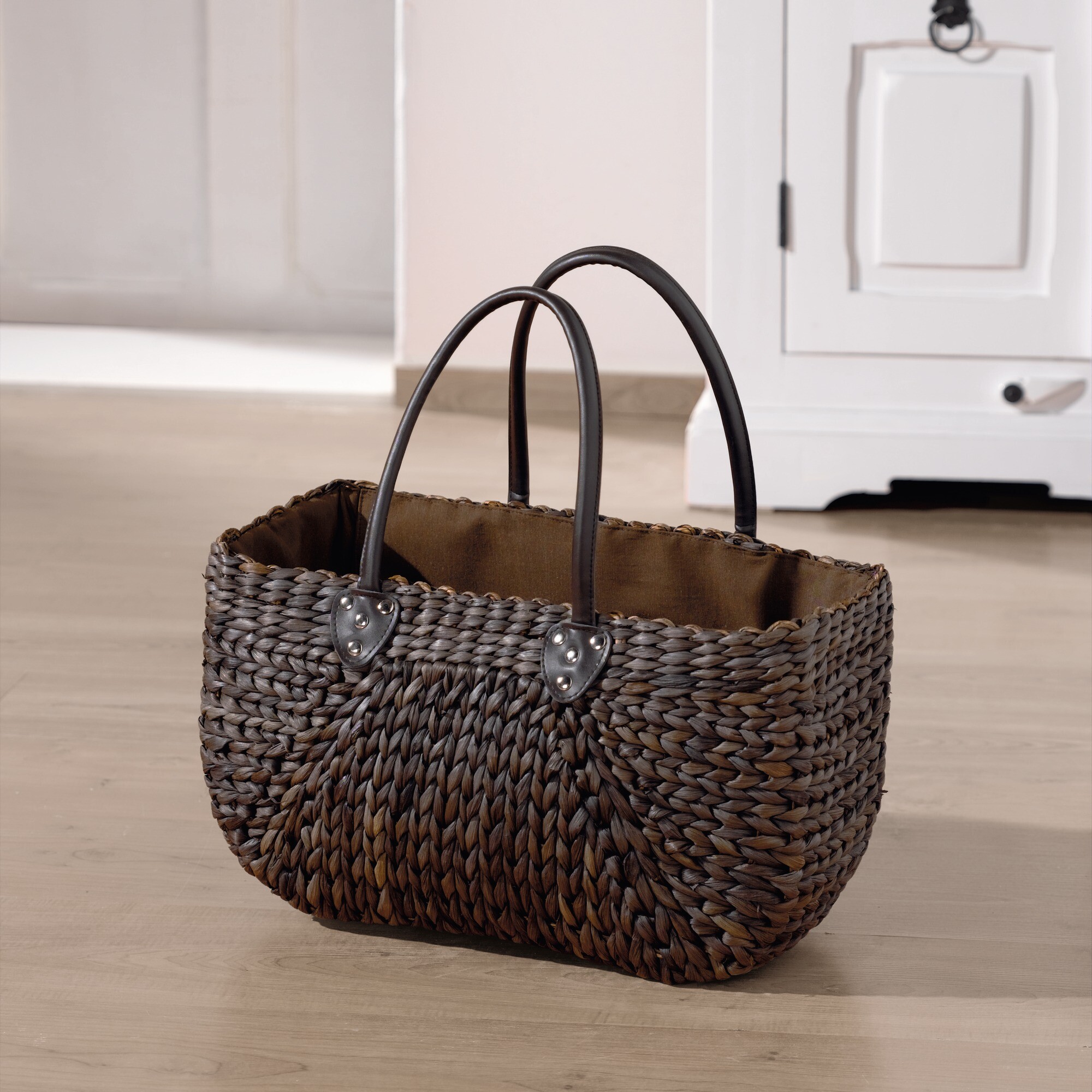Maisstrohtasche, mokka  im Frank Flechtwaren Online Shop kaufen