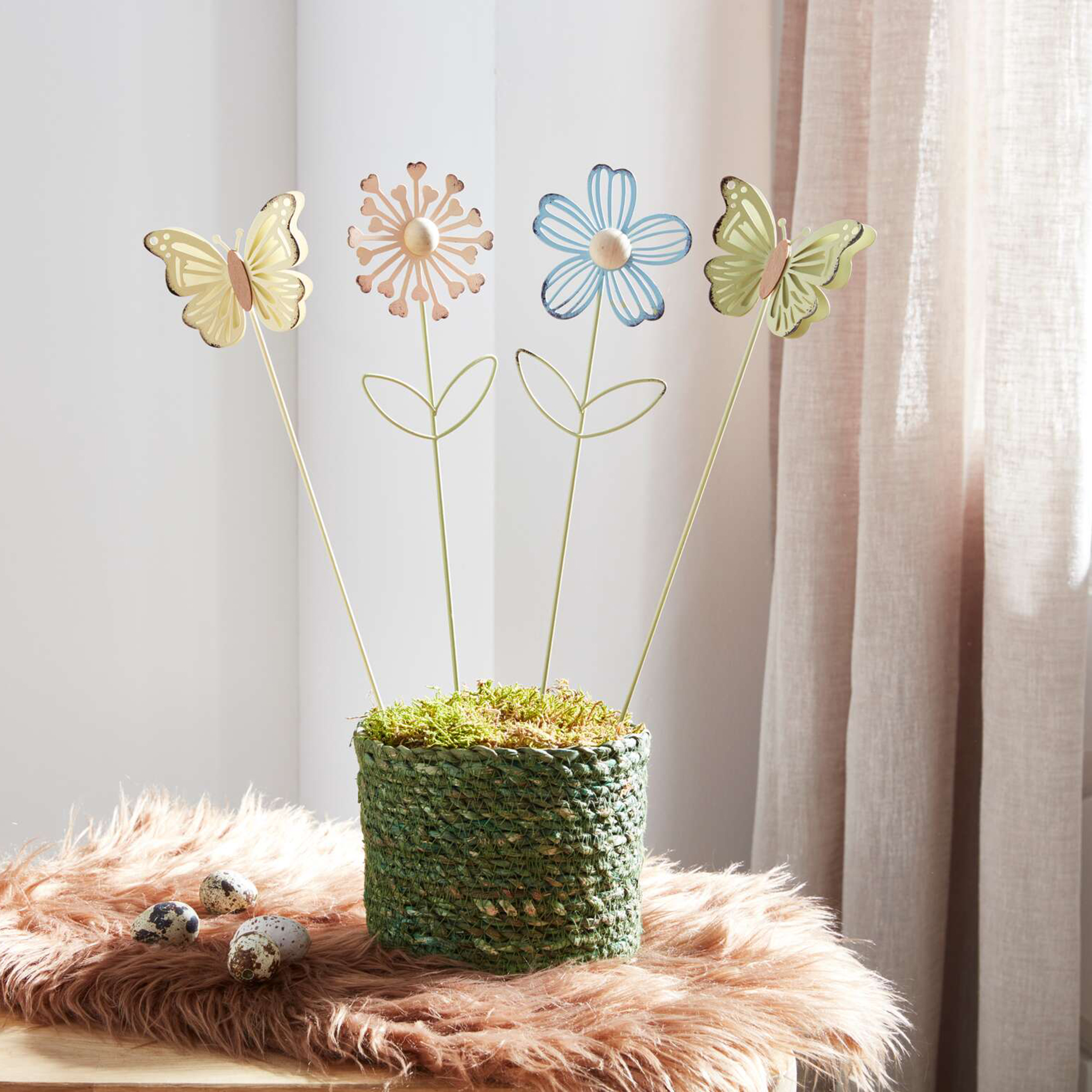 Stecker "Blume &amp; Schmetterling", 4er Set  im Frank Flechtwaren Online Shop kaufen