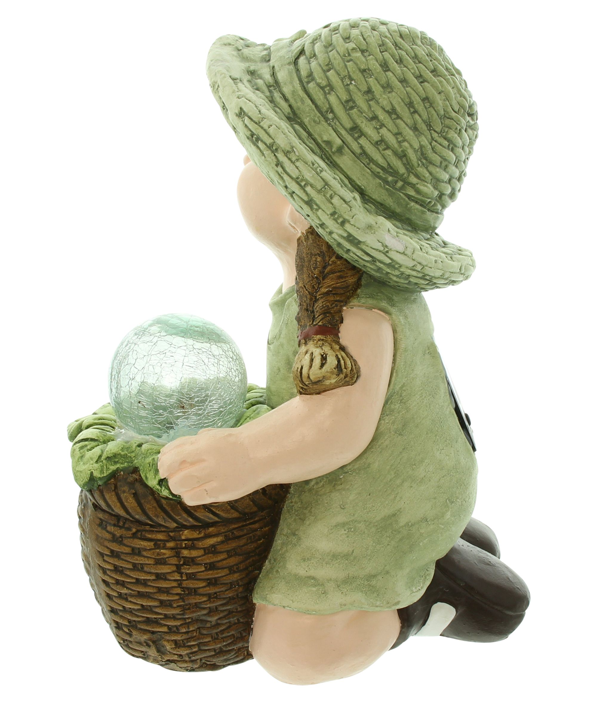 Solarfigur "Mädchen mit Leuchtblüte"  im Frank Flechtwaren Online Shop für Gartenfiguren kaufen