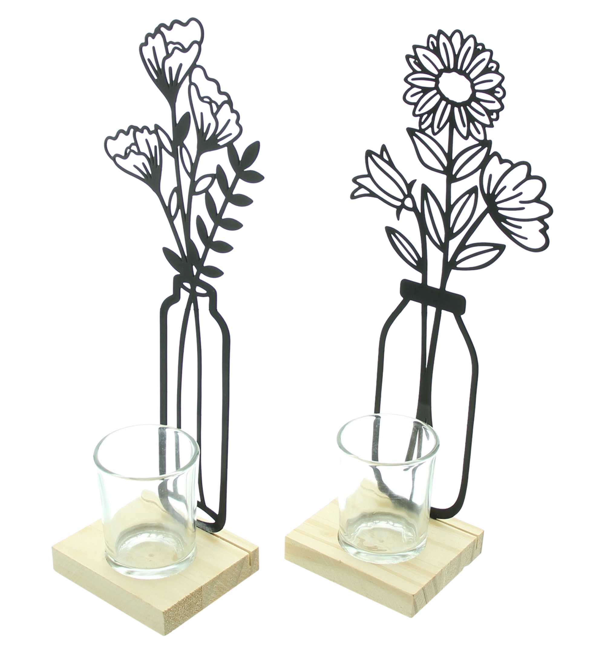 Teelichthalter "Metallblumen", 2er Set im Frank Flechtwaren Online Shop für Ostern kaufen Teelichthalter "Metallblumen", 2er Set im Frank Flechtwaren Online Shop für Ostern kaufen