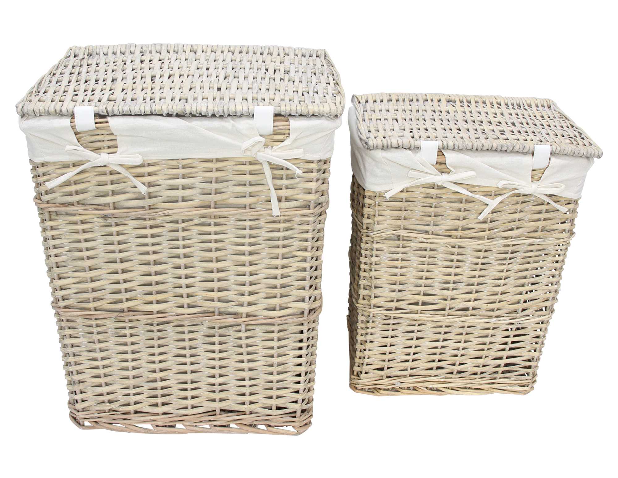 Wäschekorb "Graue Weide", 2er Set im Frank Flechtwaren Online Shop für Weihnachten kaufen Wäschekorb "Graue Weide", 2er Set im Frank Flechtwaren Online Shop für Weihnachten kaufen