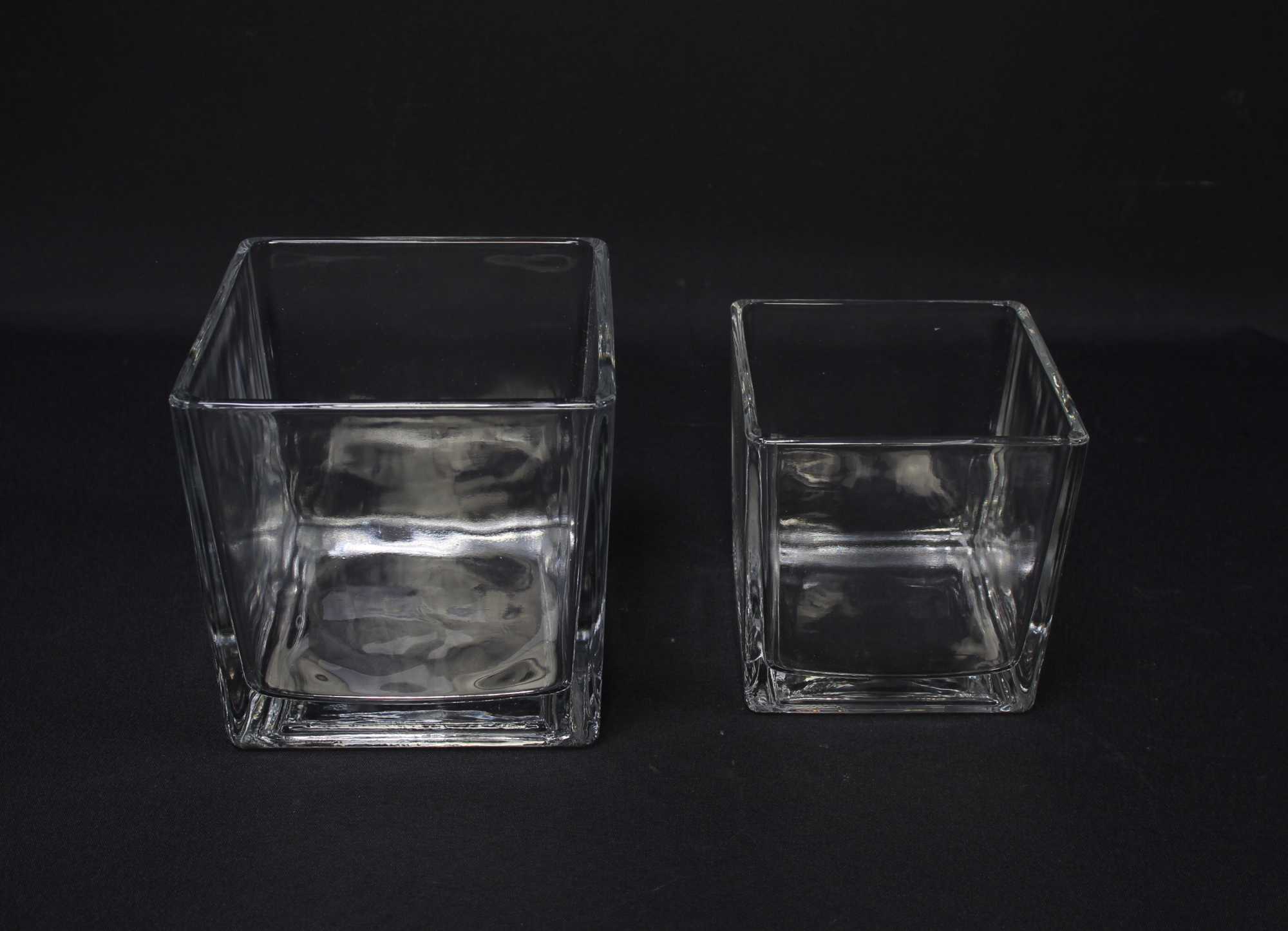 Dekoglas "Quadrat", 2er Set  im Frank Flechtwaren Online Shop für Windlichter kaufen