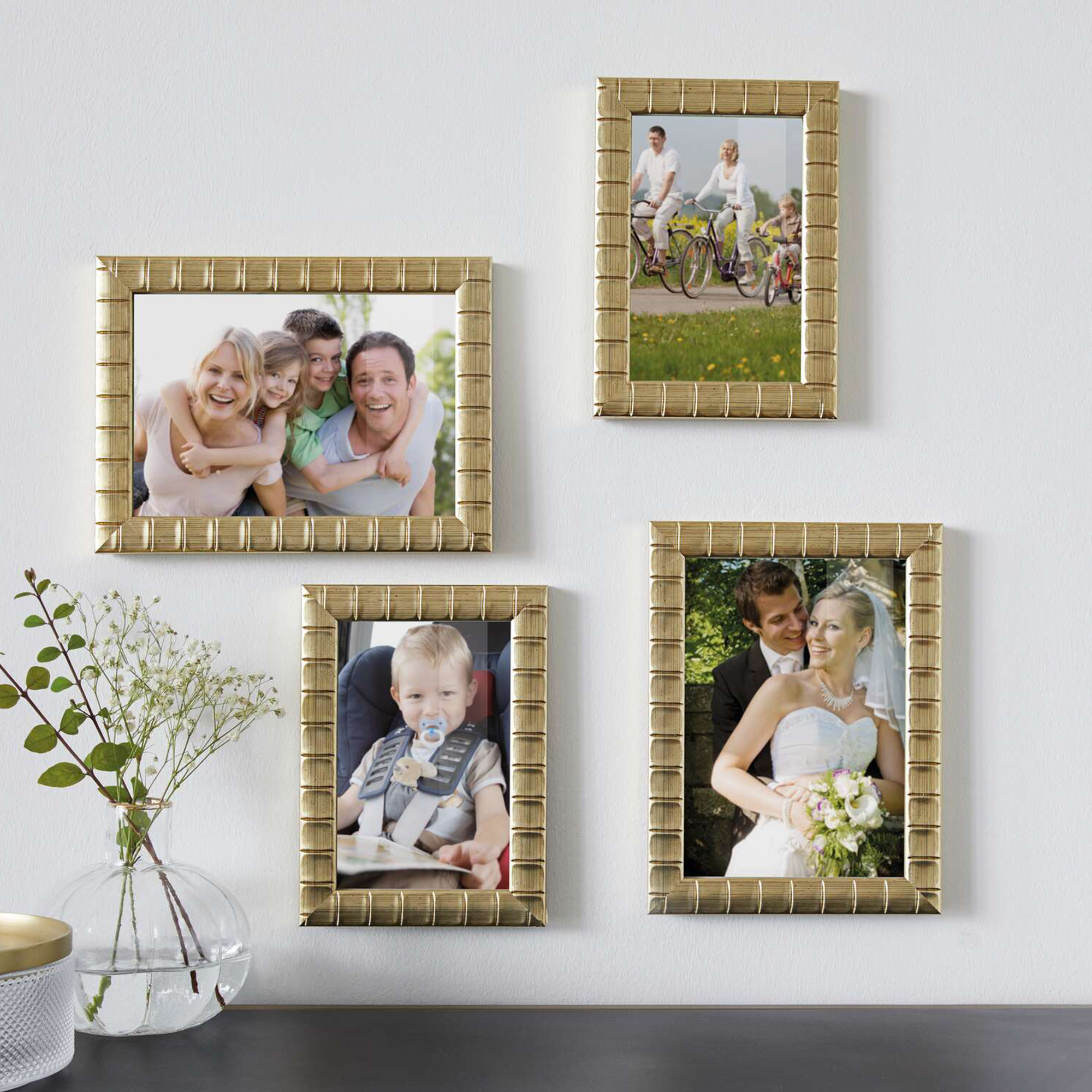 Bilderrahmen "Gold", 4er Set  im Frank Flechtwaren Online Shop kaufen