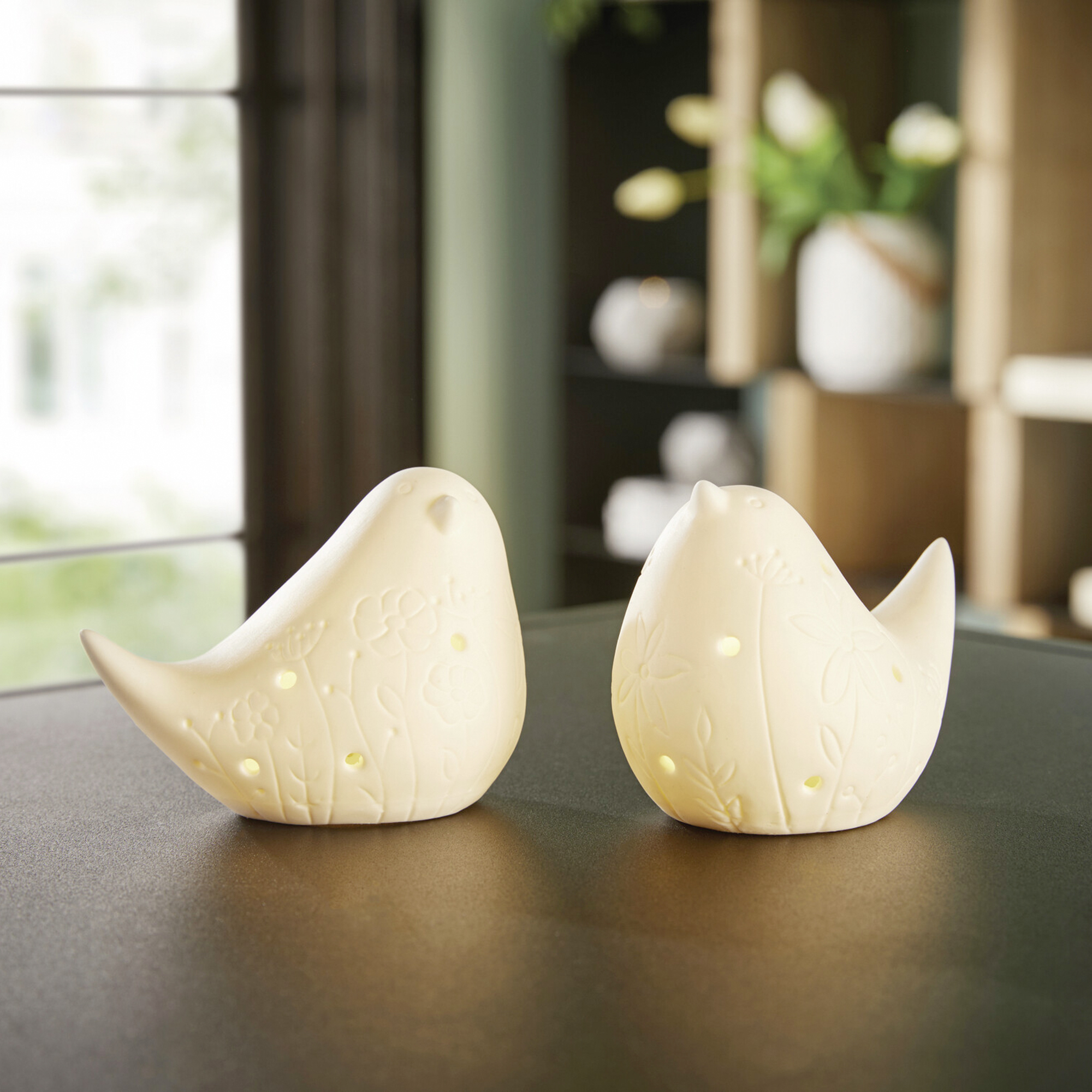 LED-Vogel "Blumenwiese", 2er Set  im Frank Flechtwaren Online Shop kaufen
