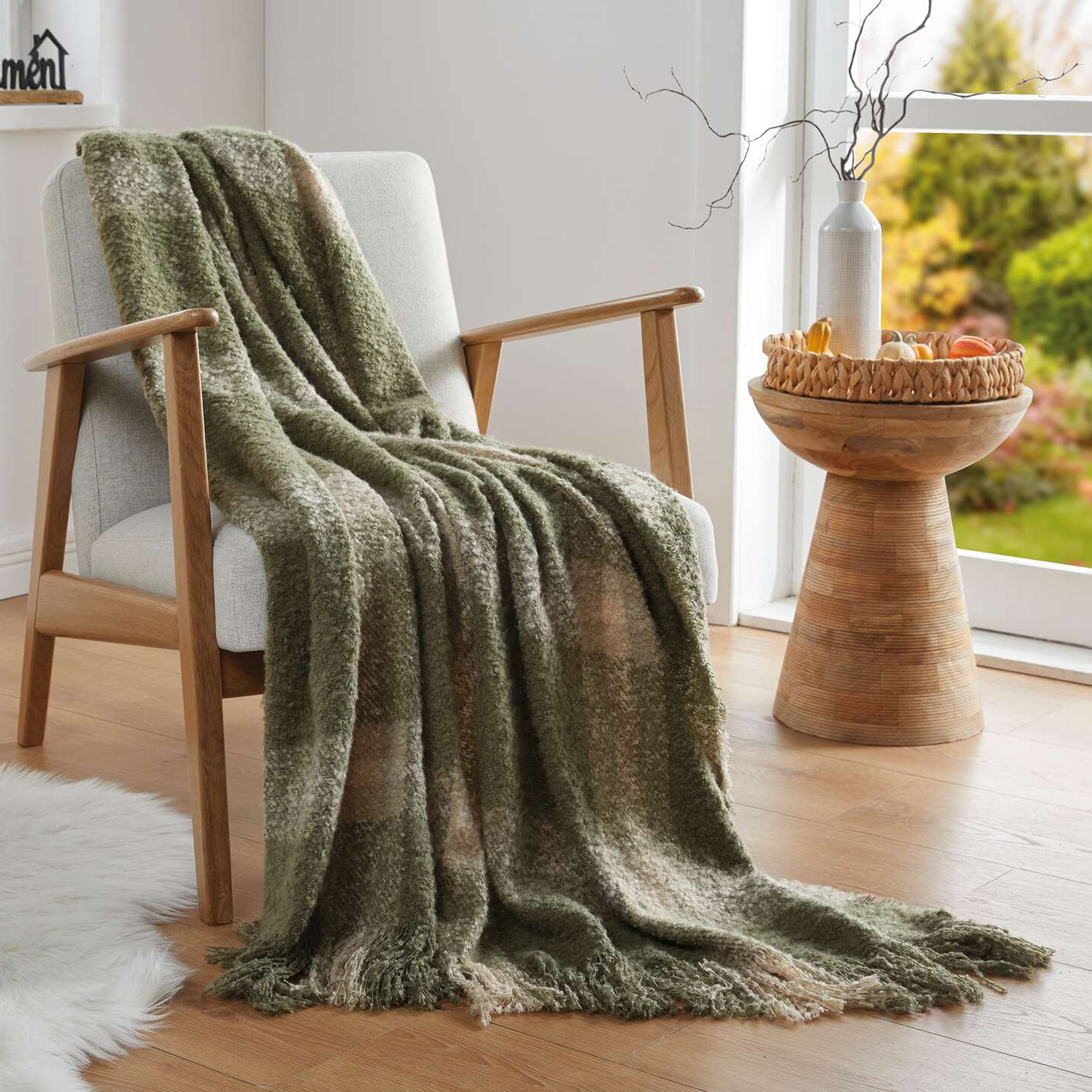 Kuscheldecke "Karo-Grün"  im Frank Flechtwaren Online Shop kaufen
