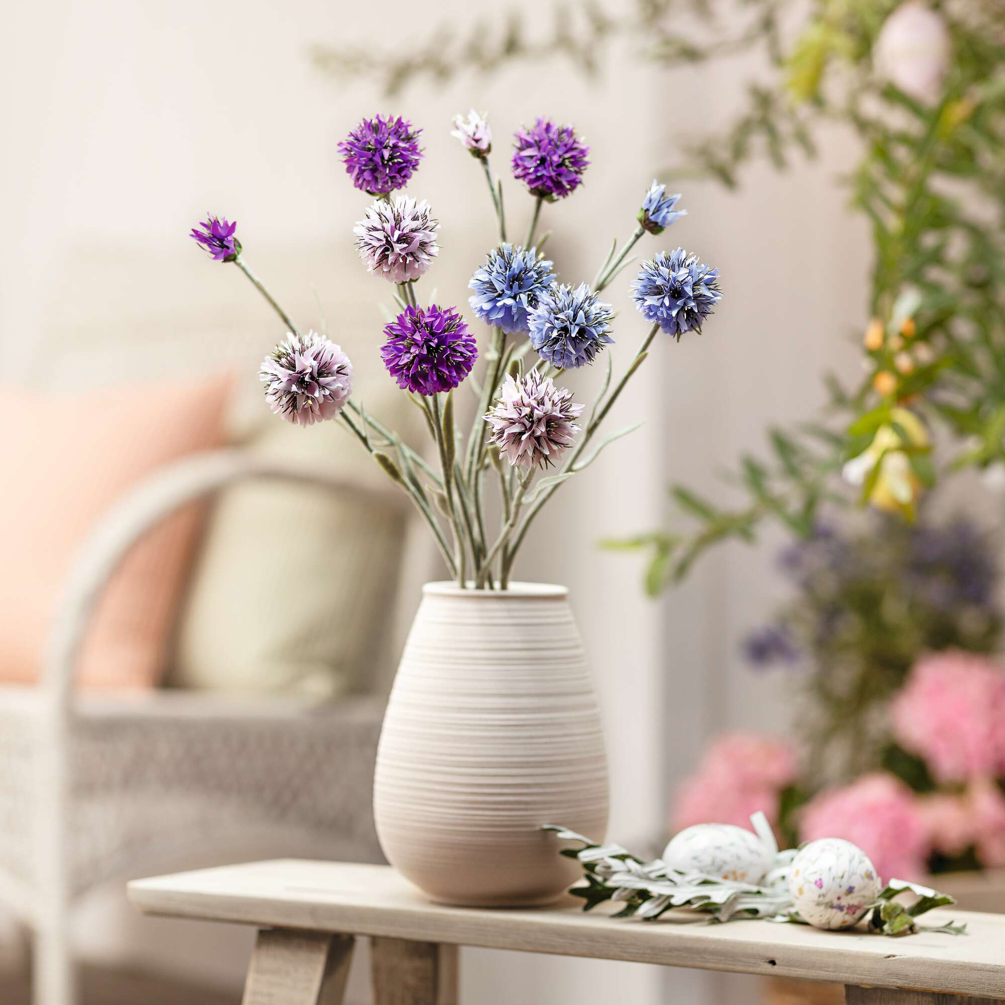 Kunstblume "Kugeldistel", 3er Set  im Frank Flechtwaren Online Shop kaufen