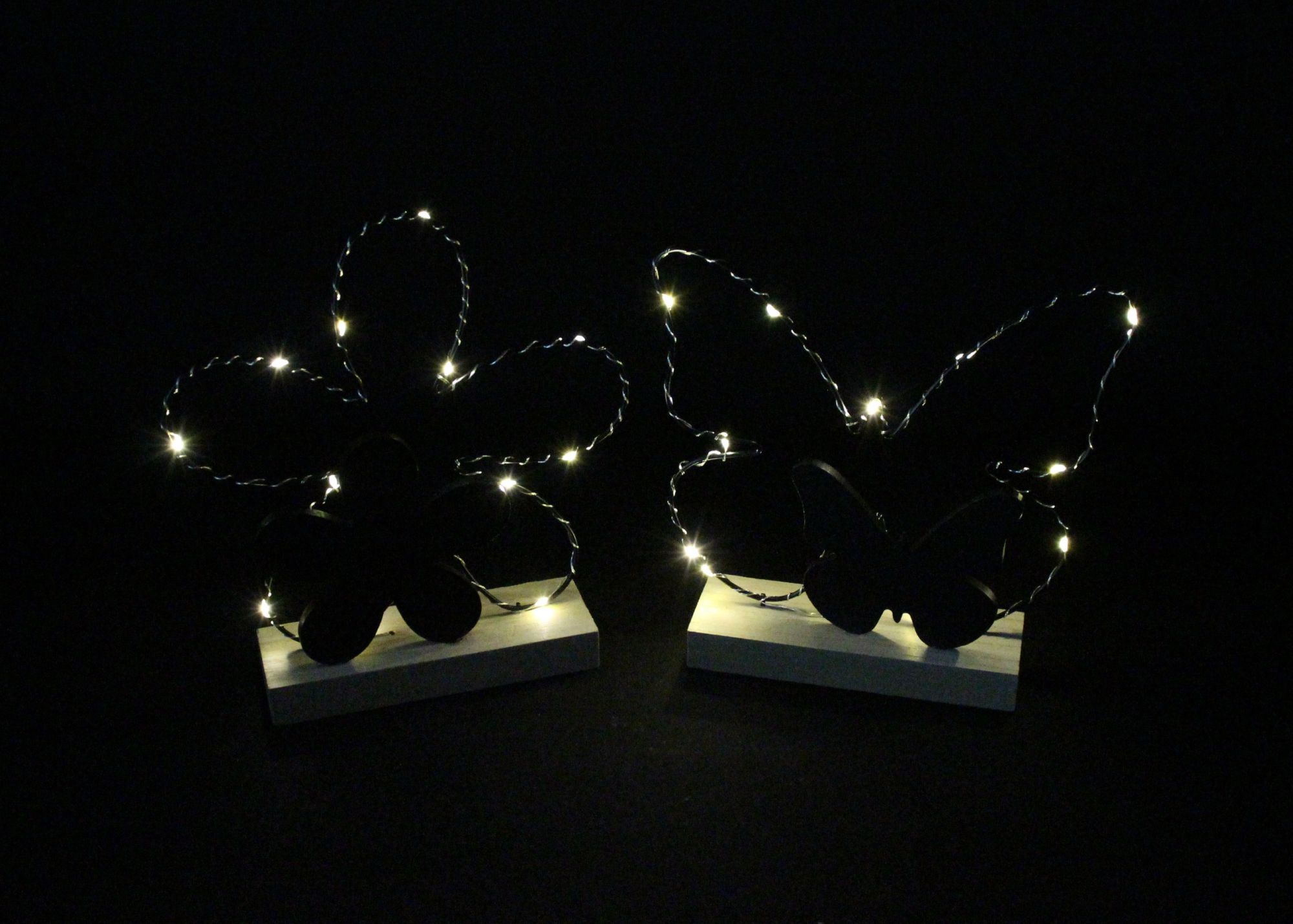 LED-Deko "Schmetterling &amp; Blume", 2er Set  im Frank Flechtwaren Online Shop für Ostern kaufen