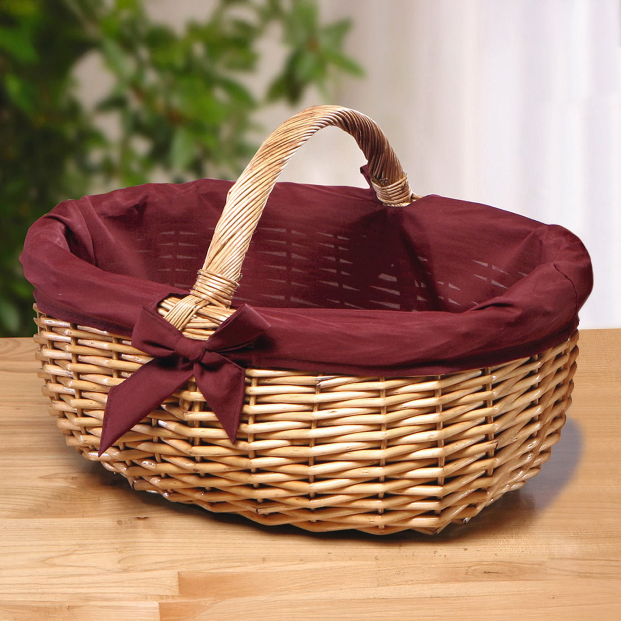 Einkaufskorb "Rote Schleife"  im Frank Flechtwaren Online Shop kaufen