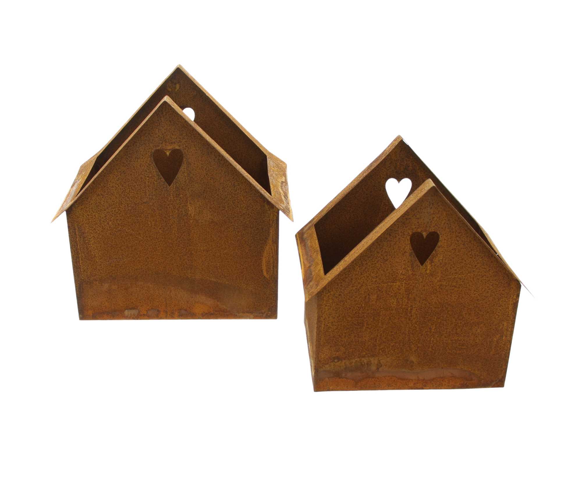 Pflanzer "Rost-Haus", 2er Set im Frank Flechtwaren Online Shop für Pflanztöpfe kaufen Pflanzer "Rost-Haus", 2er Set im Frank Flechtwaren Online Shop für Pflanztöpfe kaufen
