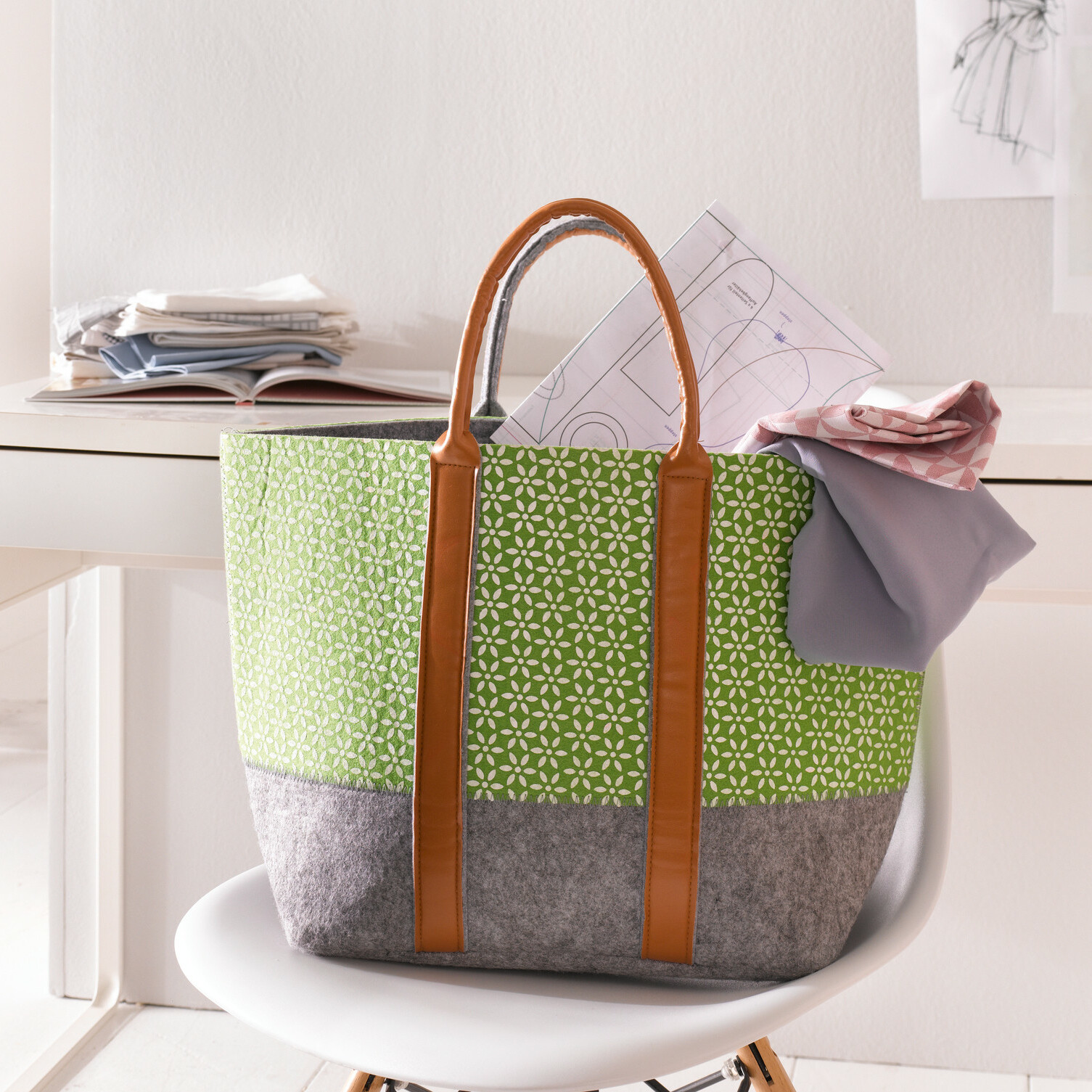 Tasche "Green Blossom"  im Frank Flechtwaren Online Shop kaufen