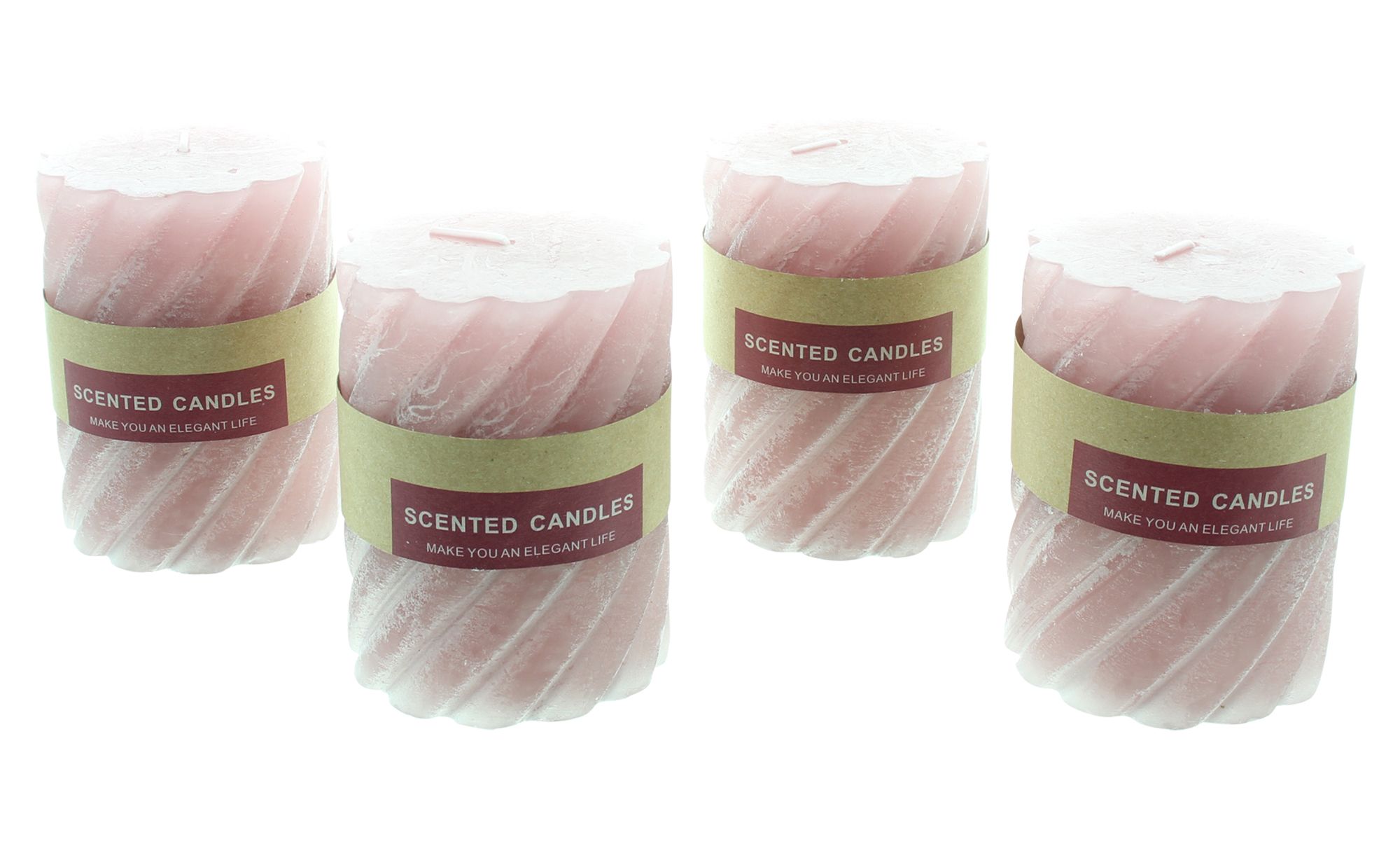 Stumpenkerze "Rose", 4er Set  im Frank Flechtwaren Online Shop für Ostern kaufen