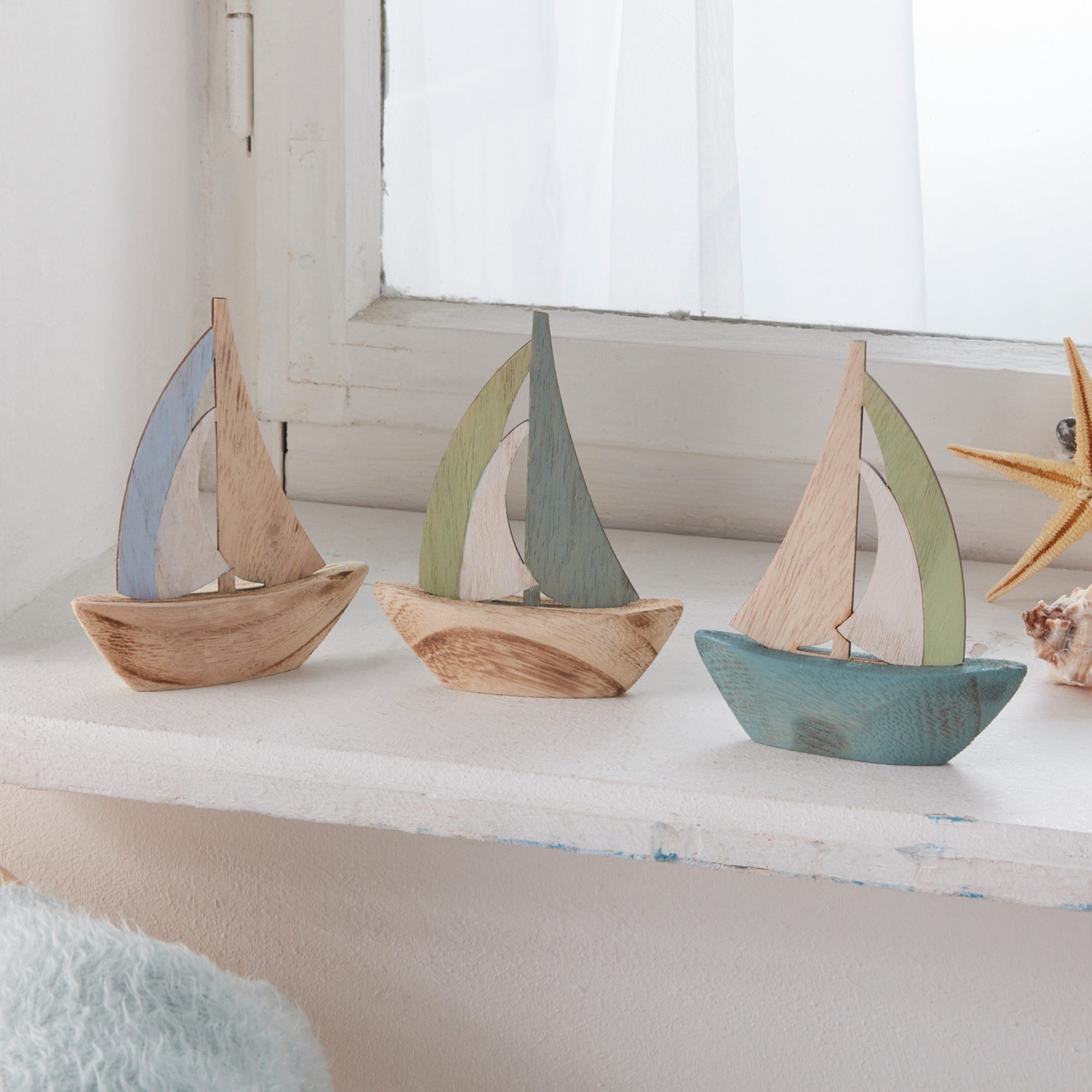 Segelboot "Ahoi", 3er Set  im Frank Flechtwaren Online Shop kaufen