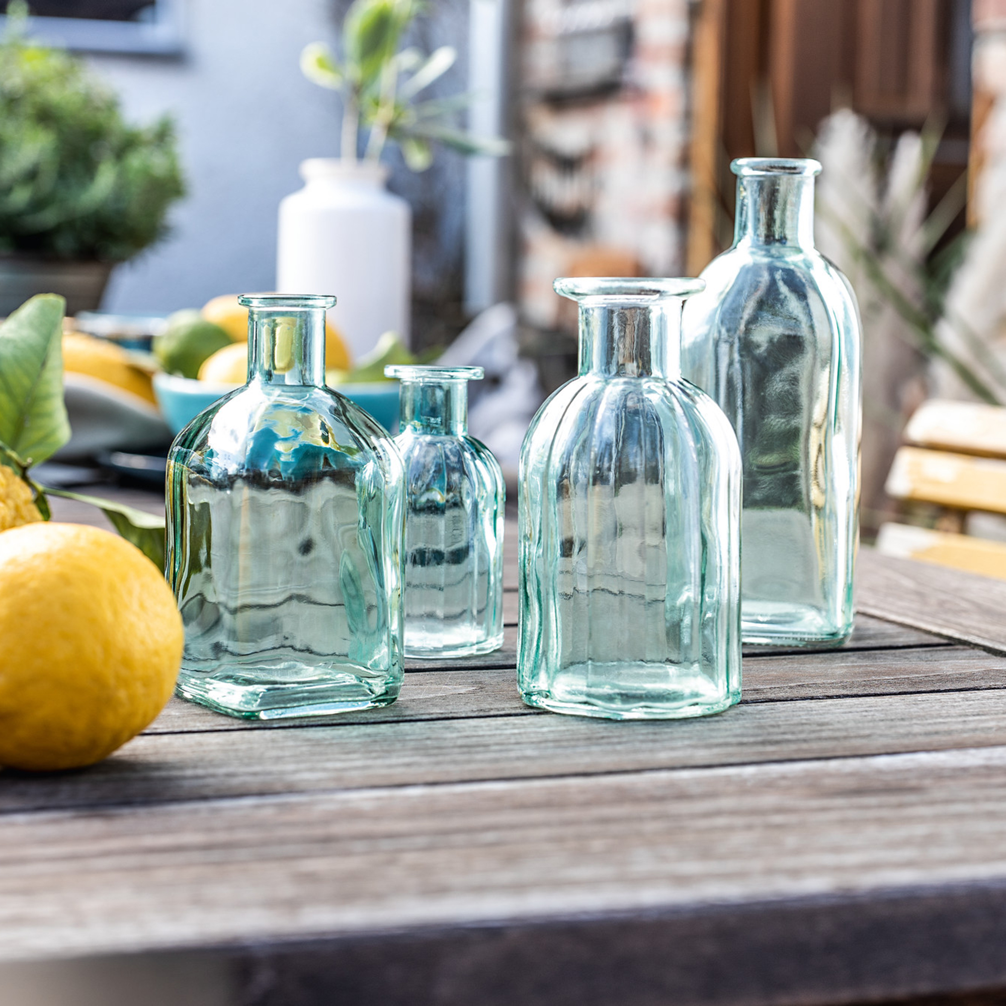 Dekovase "Aquagrün", 4er Set im Frank Flechtwaren Online Shop für Ostern kaufen Dekovase "Aquagrün", 4er Set im Frank Flechtwaren Online Shop für Ostern kaufen