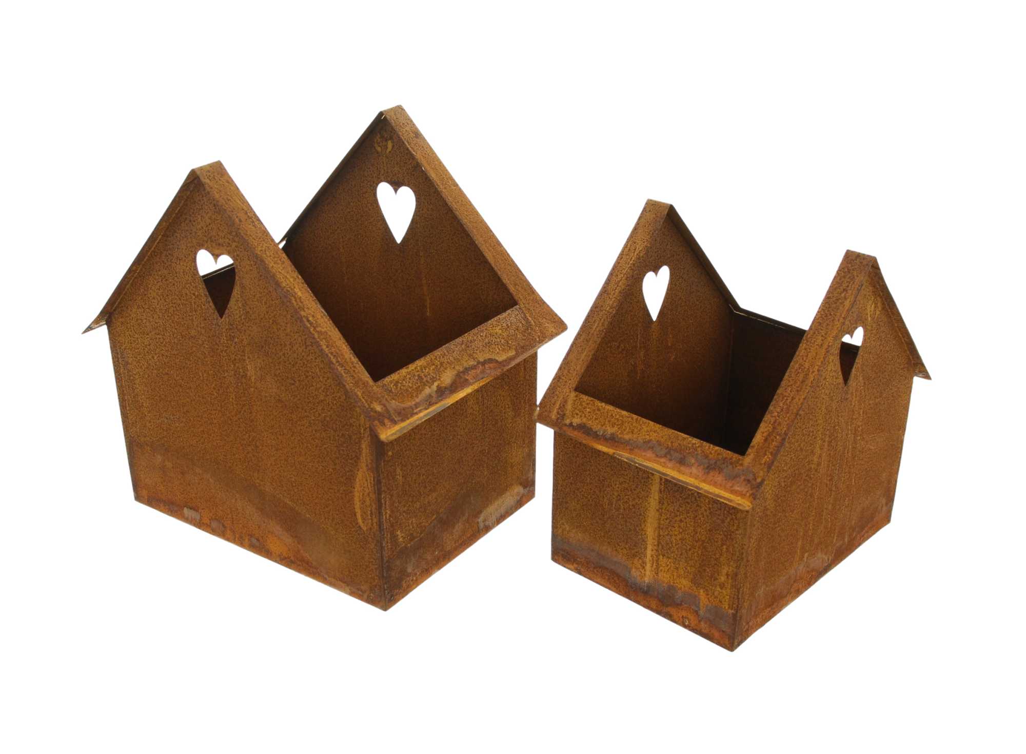 Pflanzer "Rost-Haus", 2er Set im Frank Flechtwaren Online Shop für Pflanztöpfe kaufen Pflanzer "Rost-Haus", 2er Set im Frank Flechtwaren Online Shop für Pflanztöpfe kaufen