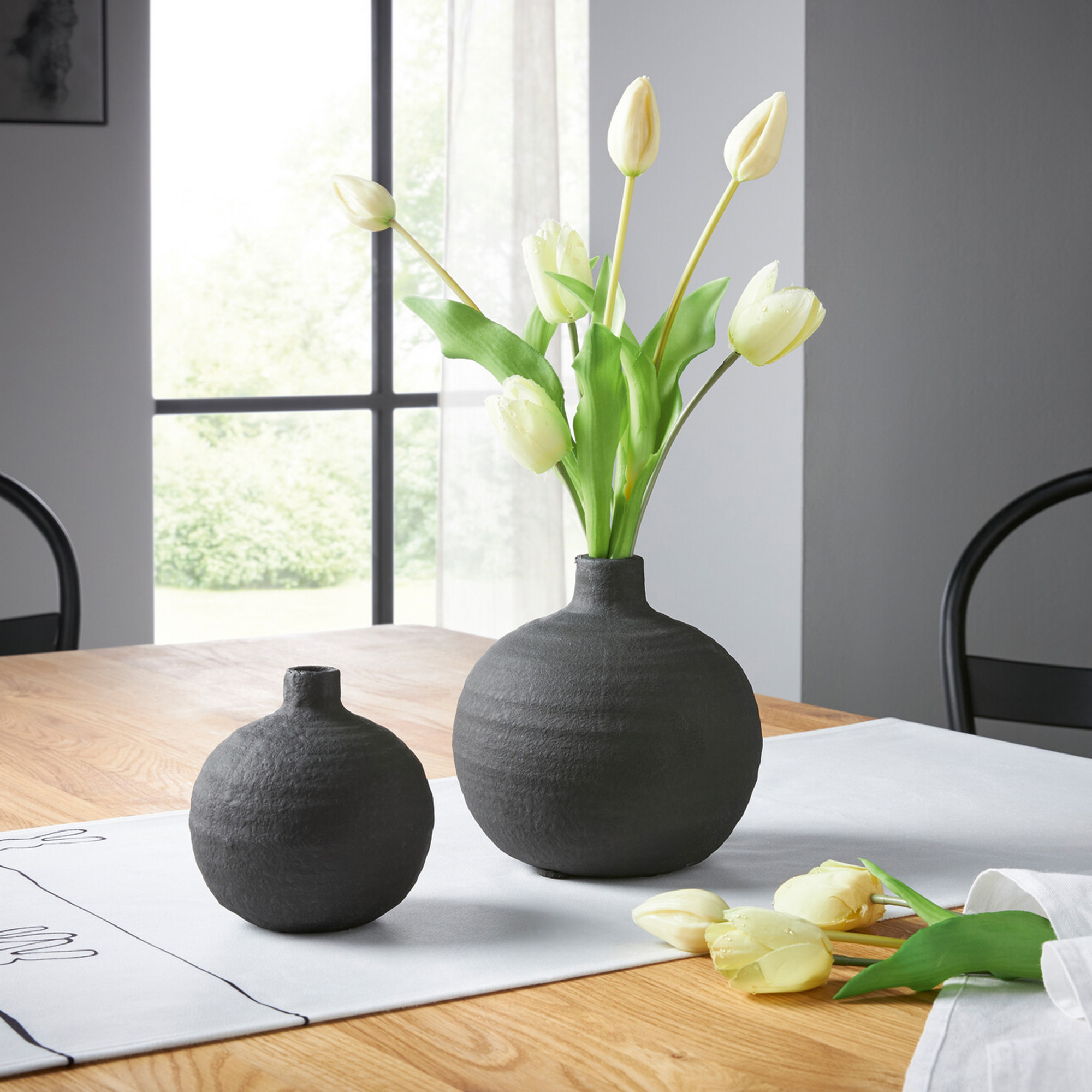 Dekovase "Noir", 2er Set  im Frank Flechtwaren Online Shop für Ostern kaufen
